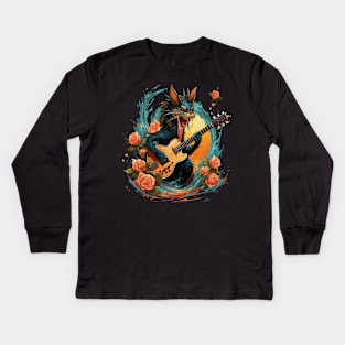 Prawn Playing Guitar Kids Long Sleeve T-Shirt